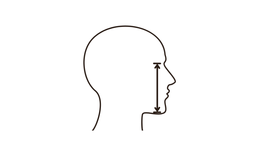 Vertical face measurement - What size snorkel mask do i need.